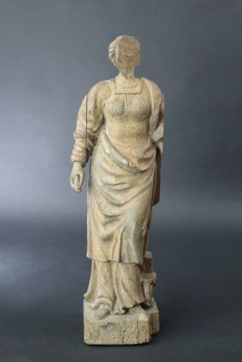 "Sainte Catherine d'Alexandrie", Chêne sculpté