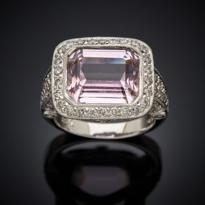 a pink tourmaline and diamond ring