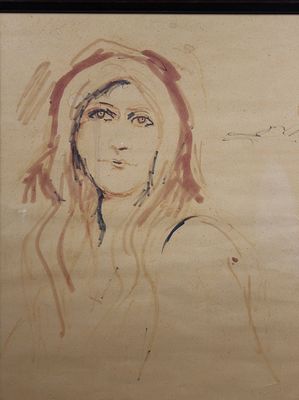 Fred PAILHES (1902-1991), "Portrait de femme", dessin signé …