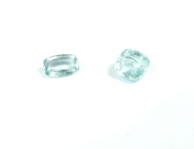 2 aigues marines coussins 3.72 cts 9.5x9.5x1 n°475