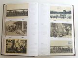 an open book with pictures of people on the pages