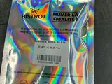a close up of a foil bag with a label on it