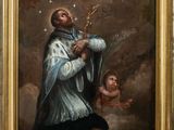 an image of a painting of a man holding a baby