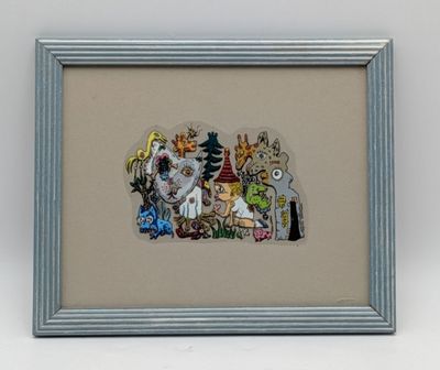 a picture of a picture of a group of animals in a picture frame