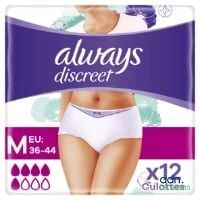 Sous-vêtements discrets pour femmes, taille M, lot de 12