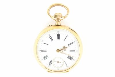 Montre de poche plaquée or avec chiffres romains et chiffres romains