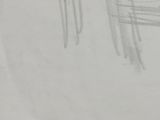 pencil drawing of a person skiing down a slope in the snow