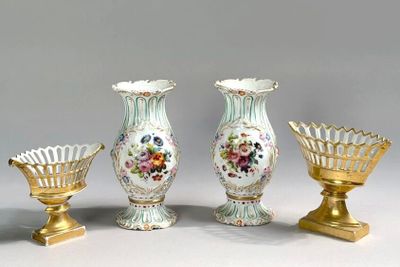 three vases sitting next to each other on a table