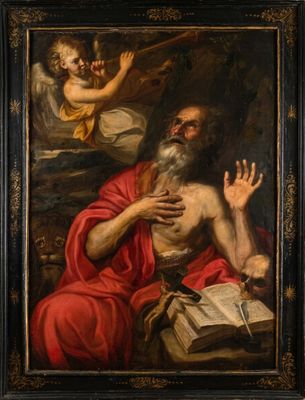 Maître baroque italien du XVIIe siècle - Saint Jérôme et l'a…