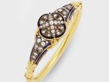 un bracelet manchette ancien en diamants et émail