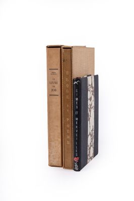 trois livres sont empilés sur une surface blanche