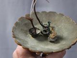 a small bird that is sitting on top of a plate