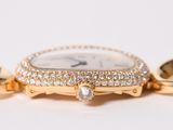an image of a gold watch with diamonds on a chain