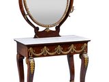 l'image d'une table en bois surmontée d'un miroir