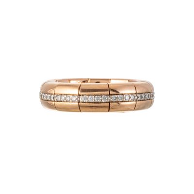 a rose gold and diamond band ring