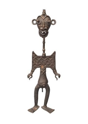 Sculpture en métal, Nigeria ?, figurant un homme b… - Photo 1