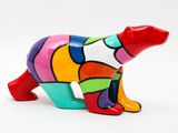 brightly colored bear figurine on a white background with a white background