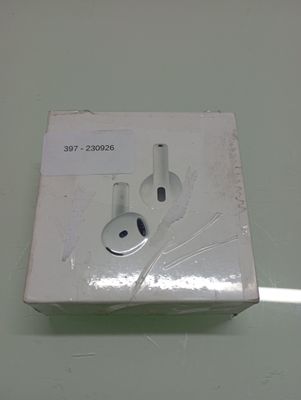 a white box with a pair of earphones in it