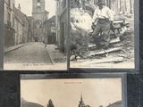 two old black and white photos of a man on a motorcycle and a man on a horse