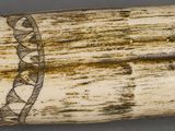 an elephant ' s tusk with a design on it