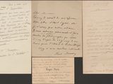 a collection of old letters and handwrittens on a piece of paper