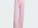 a woman ' s pink sweat pants with a white logo on the side