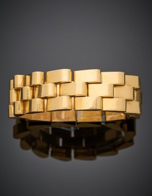 Bracelet Tank en or jaune 750/1000 - Élégance intemporelle