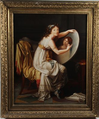 painting of a woman with a child in a bathtub
