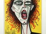 une image représentant un tableau d'une femme la bouche ouverte