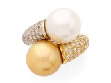 deux bagues en perles et diamants, signées Van Cleef