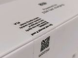 a close up of a box with a qr code on it
