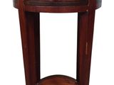 an image of a wooden table with a drawer on it