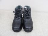 black leather work shoes with laces and rubber soles