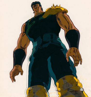 une image représentant le dessin d'un homme vêtu d'une tenue jaune et noire