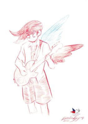 Pendragon - "La musique donne des ailes" - Dessin original s…