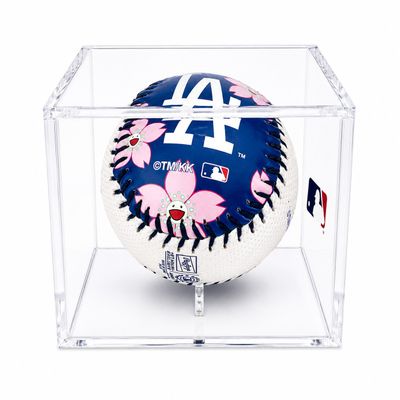 the ball is in a clear case with flowers on it