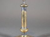 silver plated candle holder on a grey background