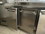 two stainless steel dishwashers in the middle of a kitchen