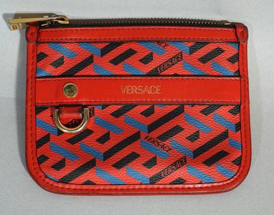VERSACE Pochette cuir rouge