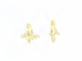 une paire de boucles d'oreilles en or sur fond blanc