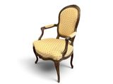 an image of a chair with a yellow upholstered upholstered seat