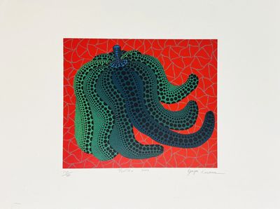 a picture of a painting of an elephant on a red background