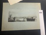 an old picture of a man on a boat in the water