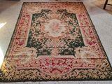 a large rug on the floor in a living room