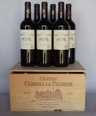 6 bouteilles château CAMBON LA PELOUSE Haut-Médoc 2016 (CB)