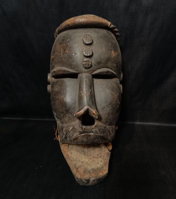 Grand masque en bois avec bouche amovible - Photo 1