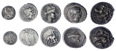 an image of a collection of ancient roman coins on a white background
