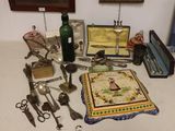 a table with a lot of items on it