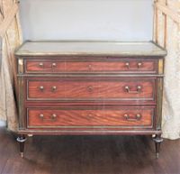 COMMODE droite en acajou et placage d'acajou ouvrant en faça…