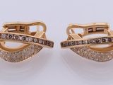 pair of 18k yellow gold and diamond earrings
